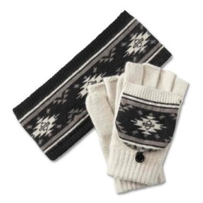 EAR WARMER/GLOVES SET-KNIT,WHI