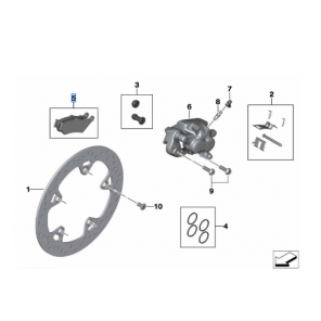 Set of brake pads, sintered metal Set bromsbelägg i sintermetall
