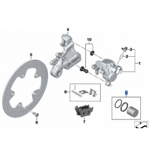 Set of brake pistons with seals