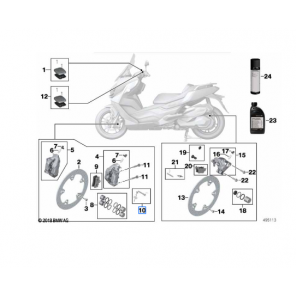 Set of mounting parts, brake pads Sats fastsättningsdetaljer bromsbelägg